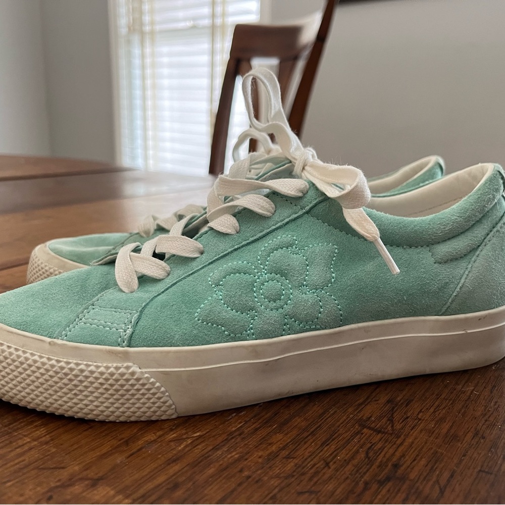 Suede Sneakers size 37-38 in sea foam green
